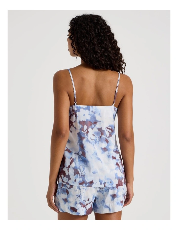 Serene Woven Pintuck Cami Boxer Set in Blur Floral Print image 5
