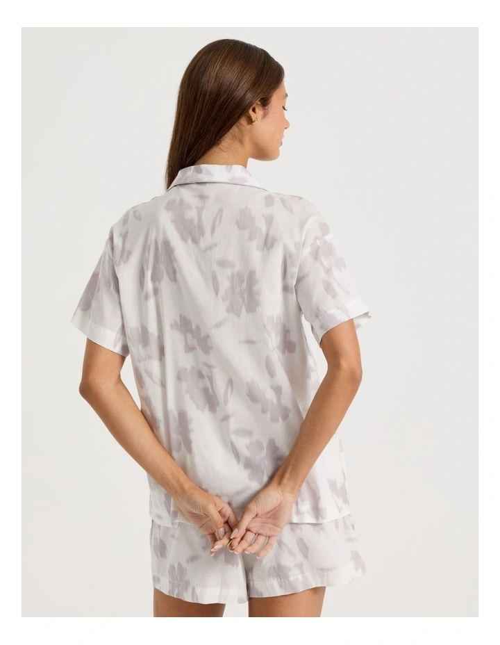 Serene Woven Relaxed S/S PJ Set in Shadow Floral White Print image 6