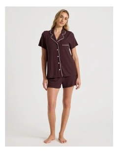 Pure Comfort Rib Long Sleeve Long PJ Set in Raisin