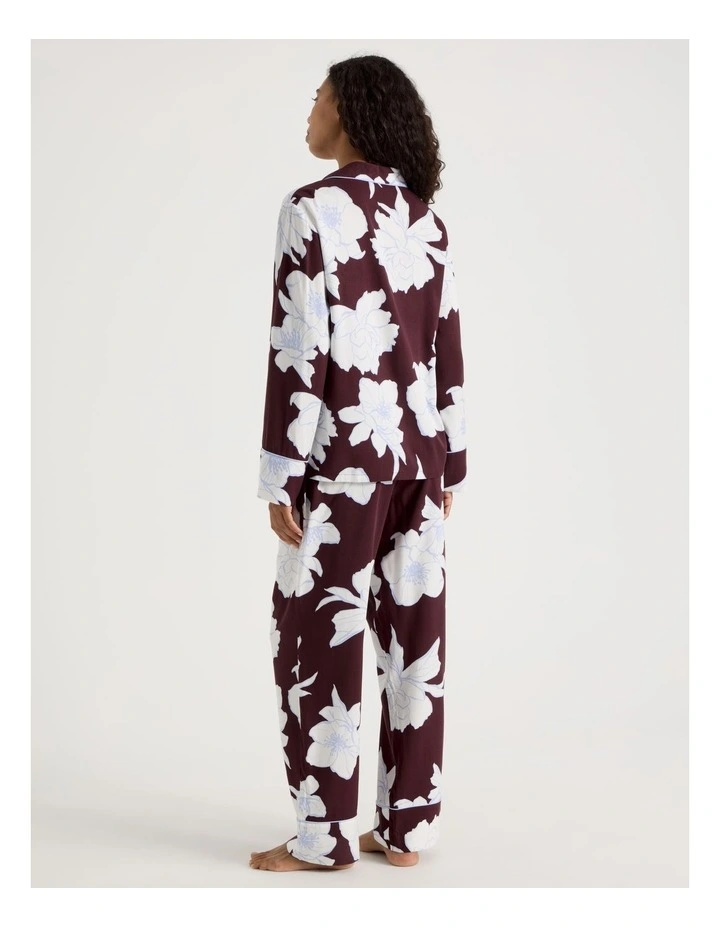 C&L Serene Viscose L/S PJ Set SCLW26489FF in Burnt Fig Floral Print image 6