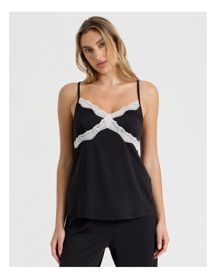 Aurora Cami Long Pant PJ Set in Black image 2