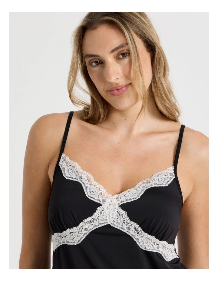 Aurora Cami Long Pant PJ Set in Black image 3