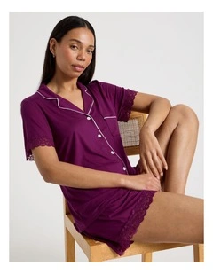 Pure Comfort Lace PJ Set in Berry