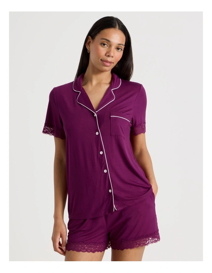 Pure Comfort Lace PJ Set in Berry image 2