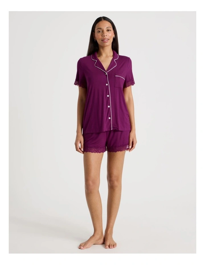 Pure Comfort Lace PJ Set in Berry image 3