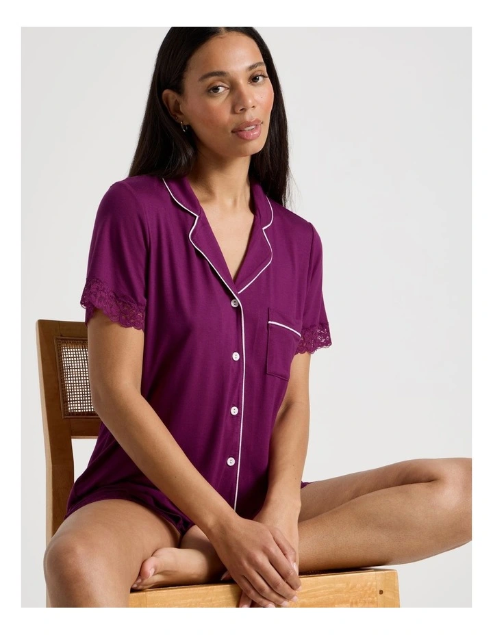 Pure Comfort Lace PJ Set in Berry image 4