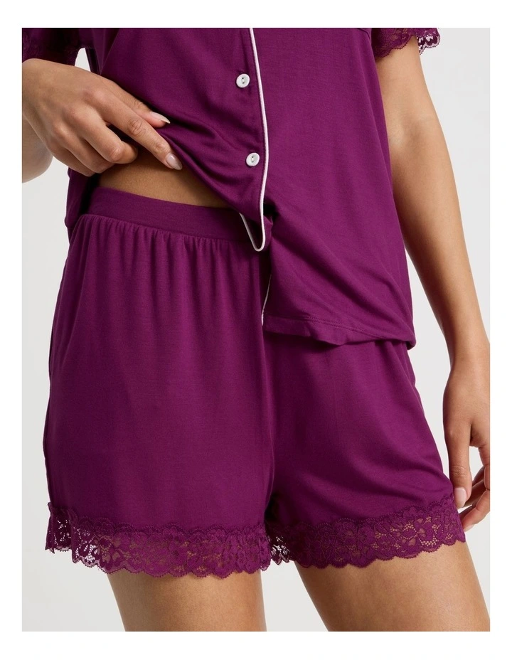 Pure Comfort Lace PJ Set in Berry image 5