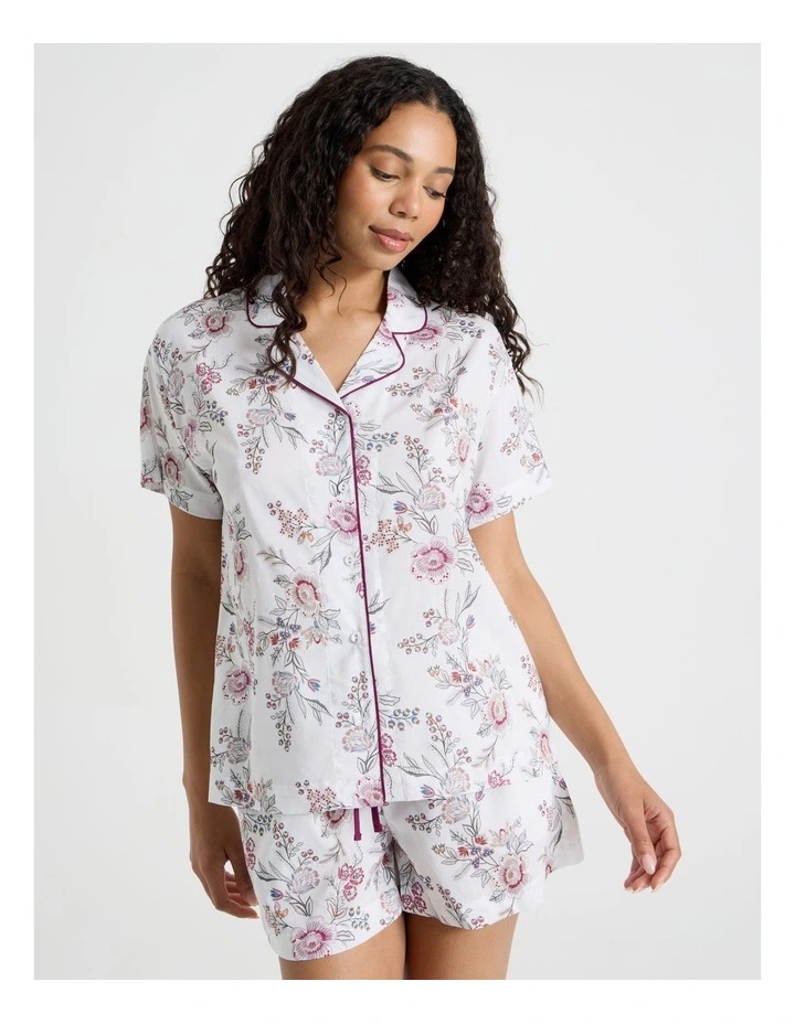 Serene Viscose Relaxed Short Sleeve PJ Set in Foliage Print image 2