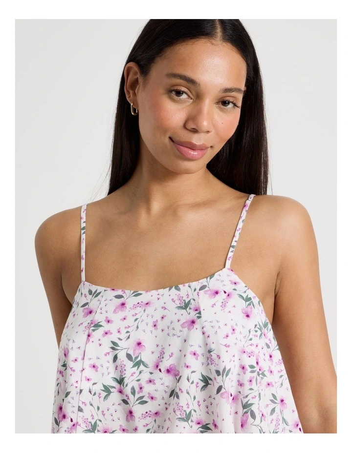 Serene Viscose Frill Panel Cami Boxer Set in Ditsy Floral Print image 4