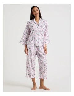 Serene Viscose Frill 7/8 PJ Set SCLS27306DF in Ditsy Floral Print