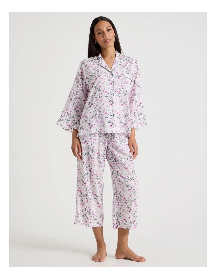 Serene Viscose Frill 7/8 PJ Set SCLS27306DF in Ditsy Floral Print image 1