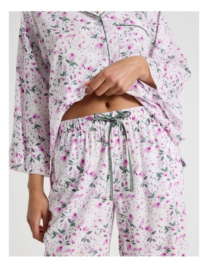 Serene Viscose Frill 7/8 PJ Set SCLS27306DF in Ditsy Floral Print image 5