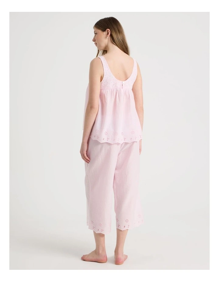 Divine Cotton Broderie SL 3/4 PJ Set in Soft Pink image 5