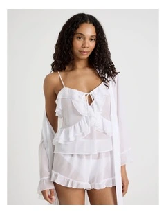 The Vow Chiffon Sheer Frill Cami Boxer in Ivory