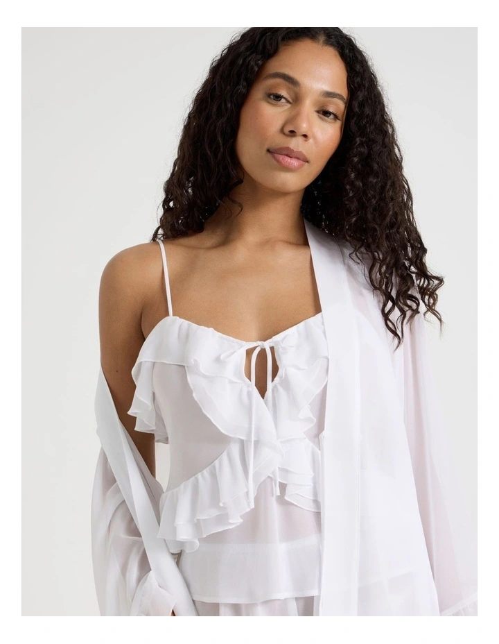 The Vow Chiffon Sheer Frill Cami Boxer in Ivory image 3