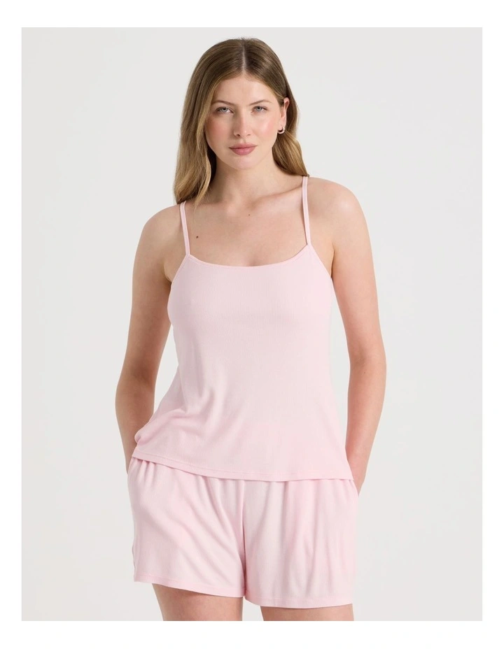Pure Comfort Rib Cami PJ Set in Soft Pink image 2