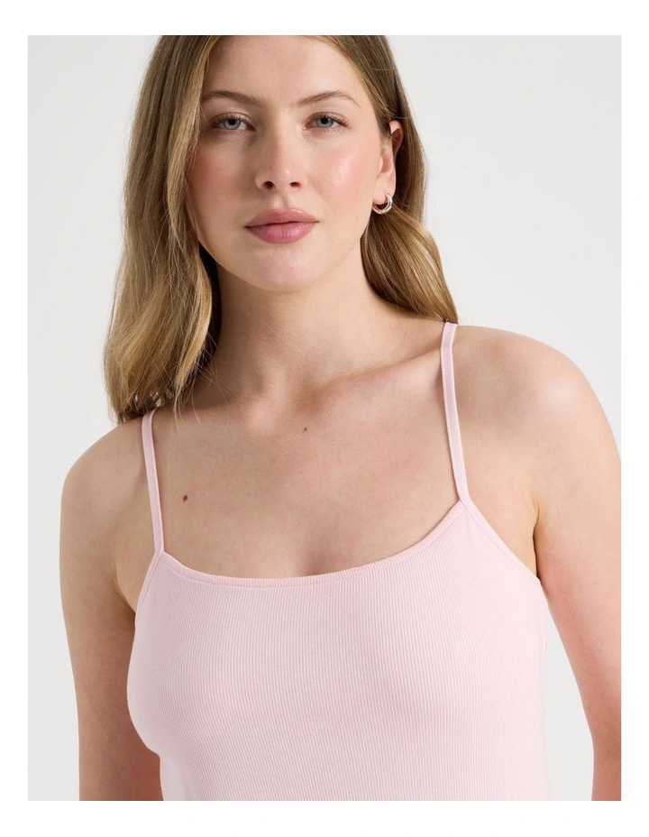 Pure Comfort Rib Cami PJ Set in Soft Pink image 3