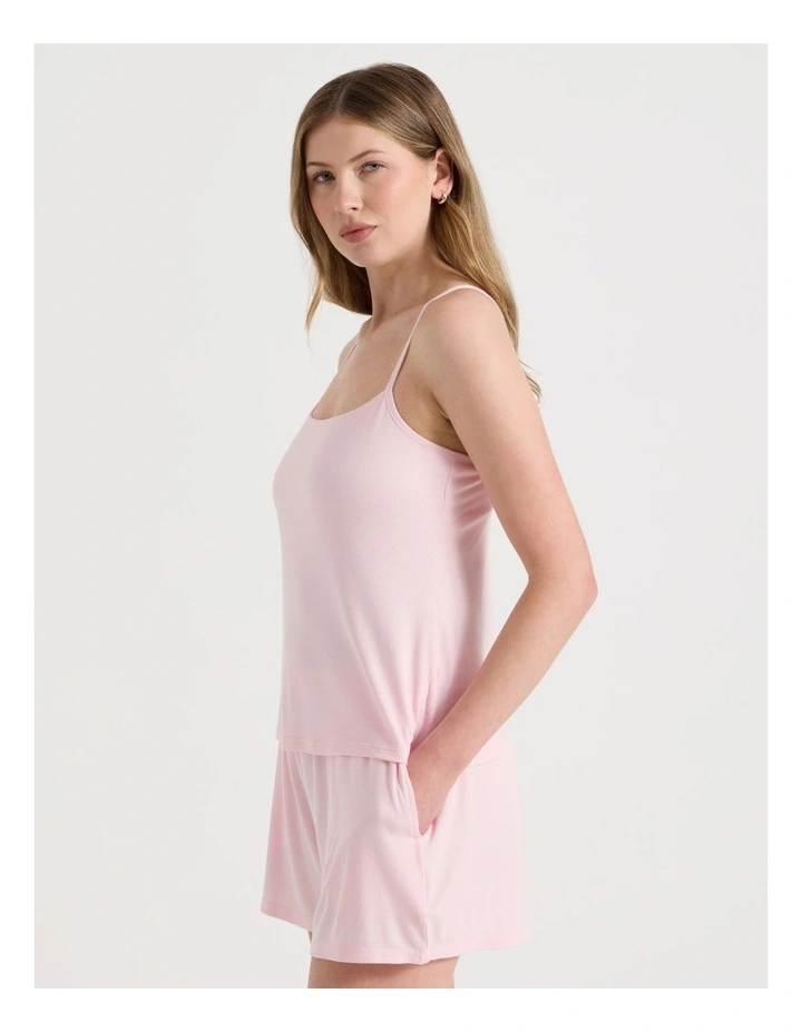 Pure Comfort Rib Cami PJ Set in Soft Pink image 4