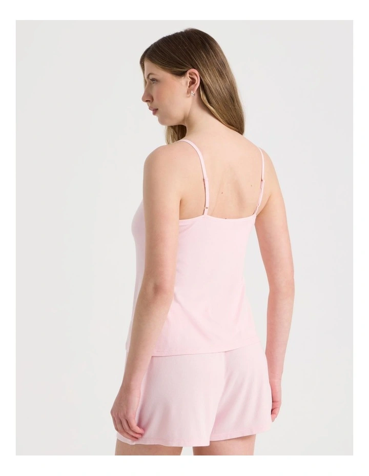 Pure Comfort Rib Cami PJ Set in Soft Pink image 6
