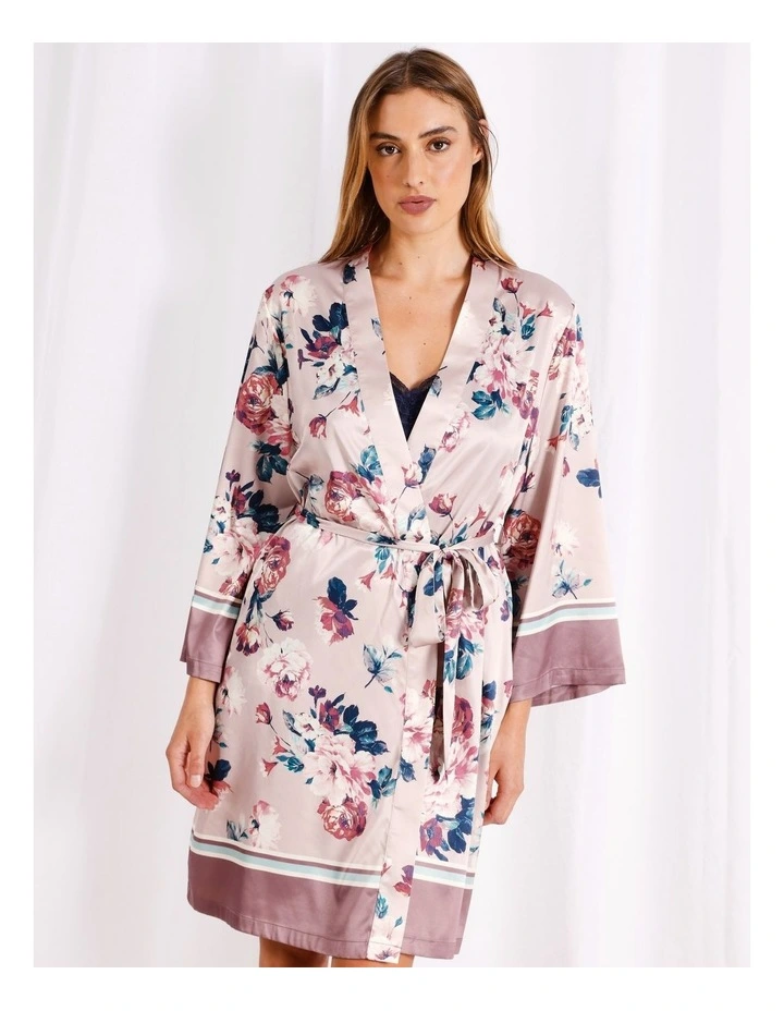 Luxe Satin Robe in Floral image 2