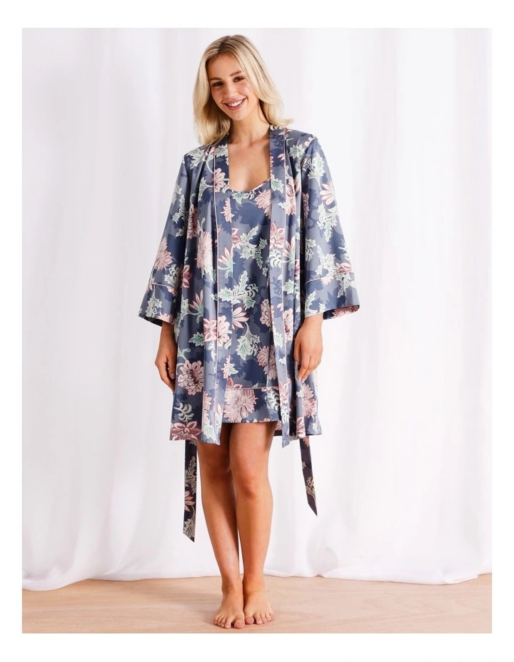 Luxe Pebbled Satin Robe in Assorted image 1