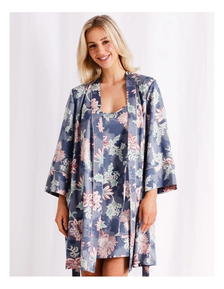 Luxe Pebbled Satin Robe in Assorted image 3