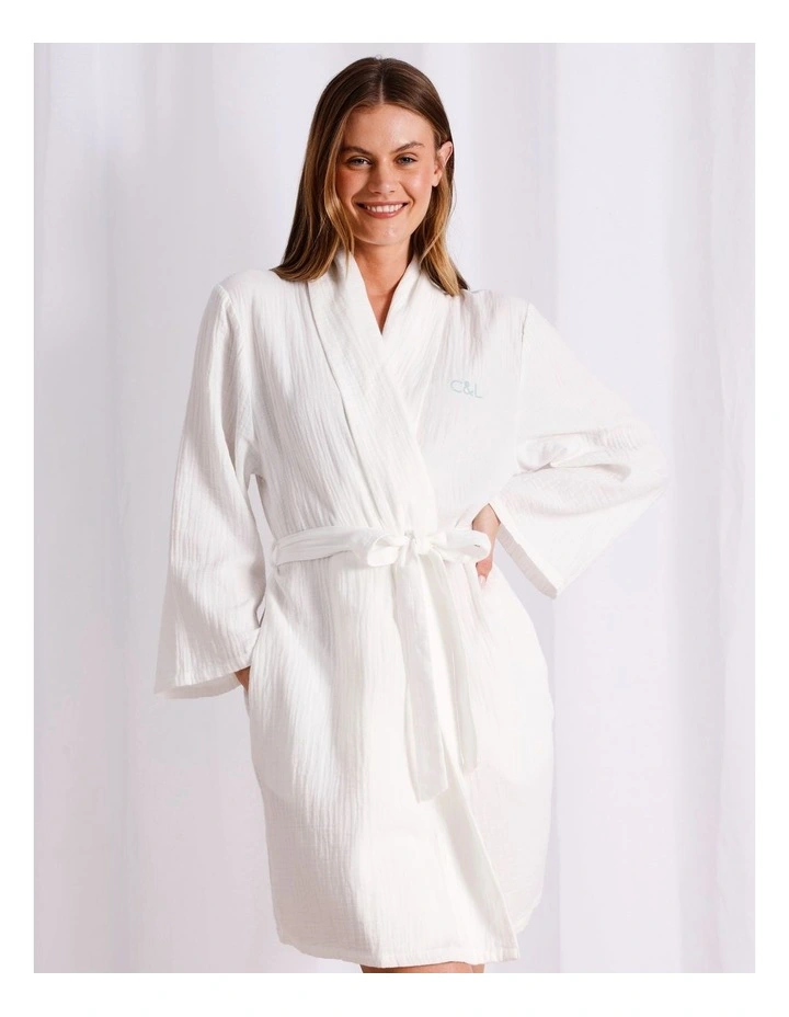 Cheesecloth Robe in White image 1