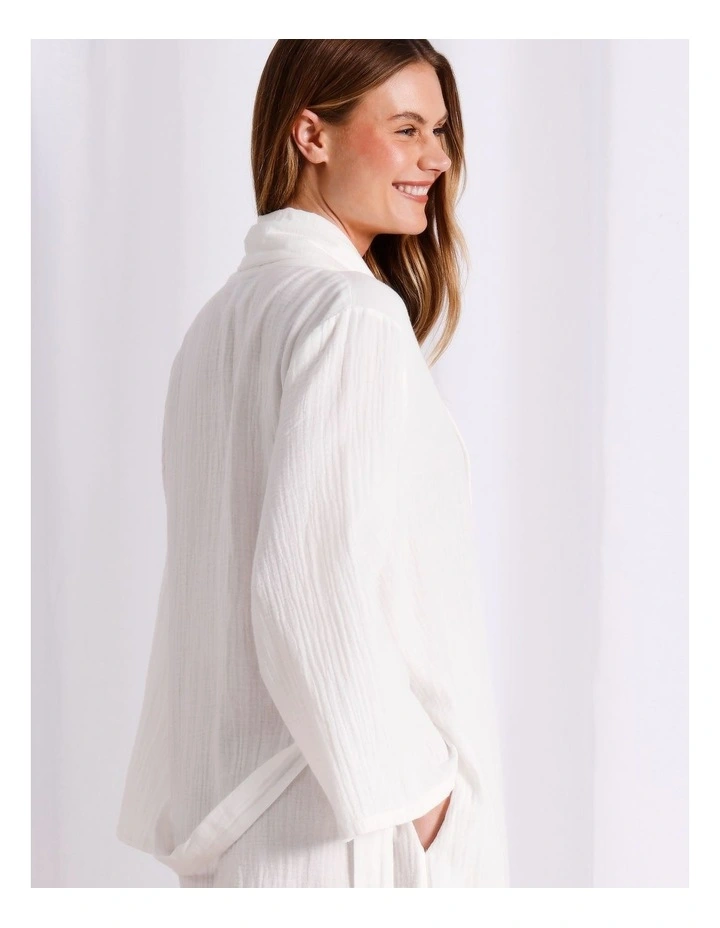 Cheesecloth Robe in White image 3
