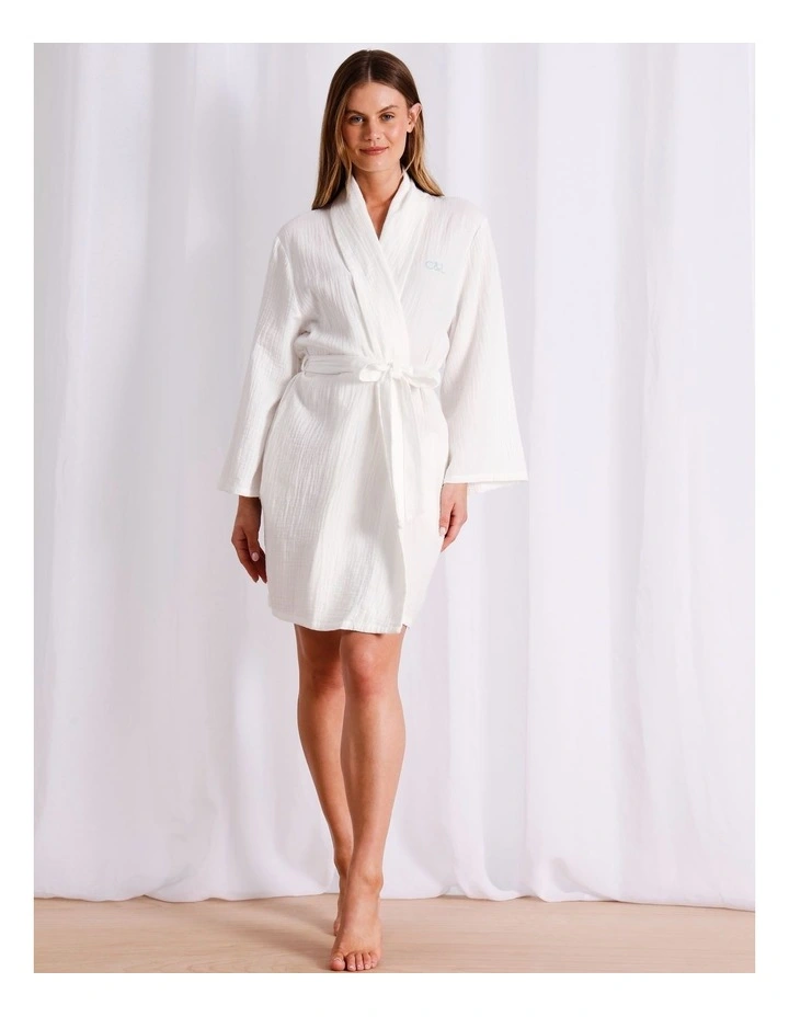 Cheesecloth Robe in White image 4