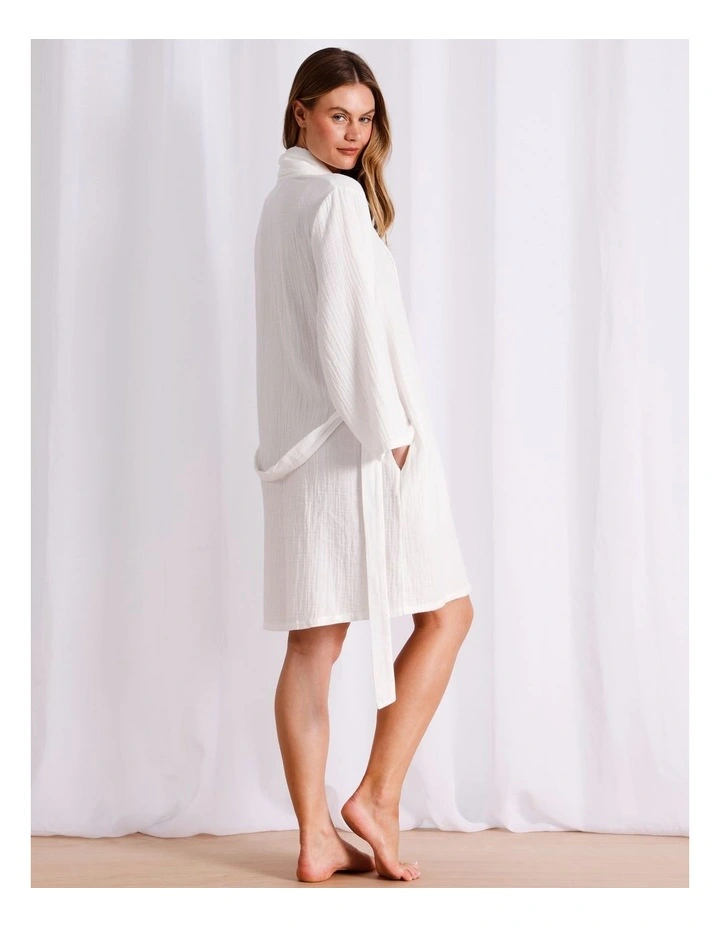 Cheesecloth Robe in White image 5