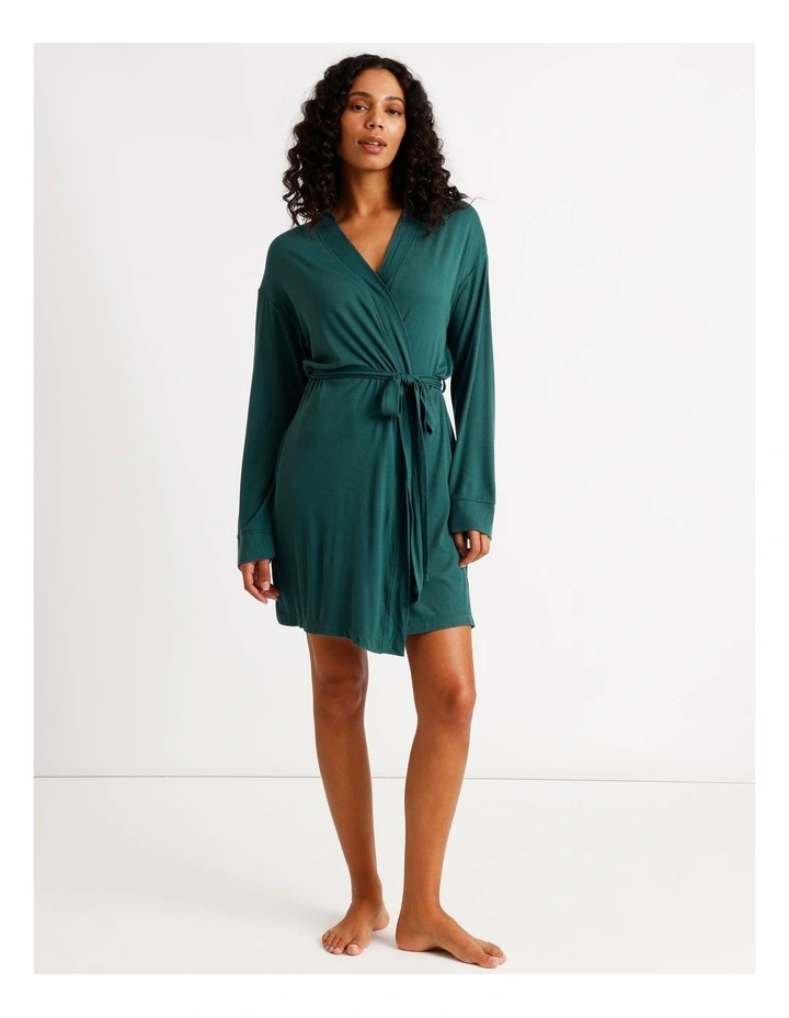 Pure Comfort Rib Robe in Teal image 1