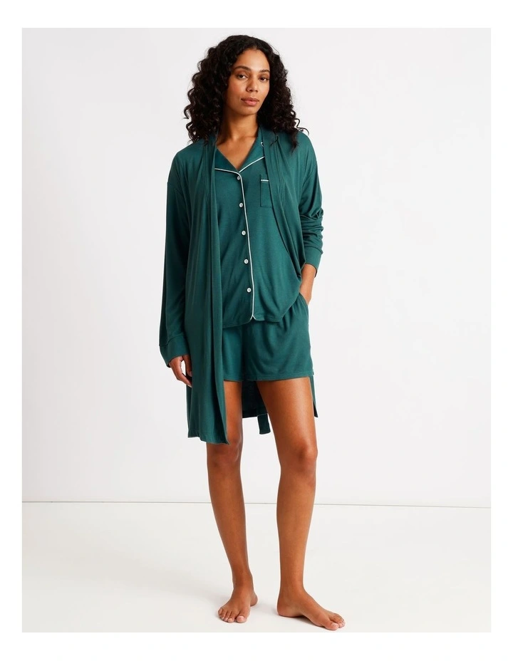 Pure Comfort Rib Robe in Teal image 4