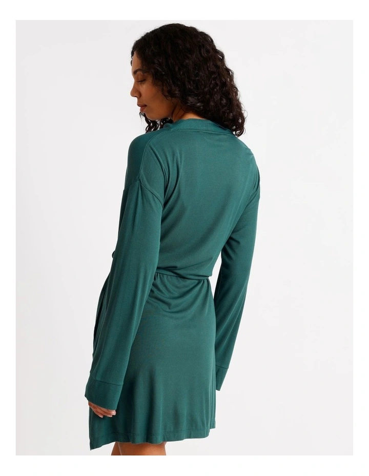 Pure Comfort Rib Robe in Teal image 5