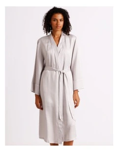 Premium Viscose Satin Robe in Oyster