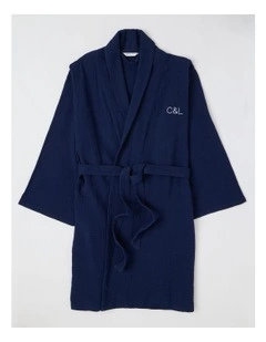 Divine Cheesecloth Robe in Navy