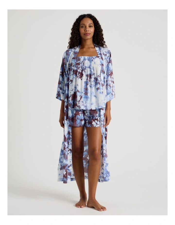 Serene Woven Long Robe in Blur Floral Print image 7