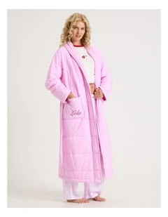 Lola Quilted Robe in Fairy Floss Pink