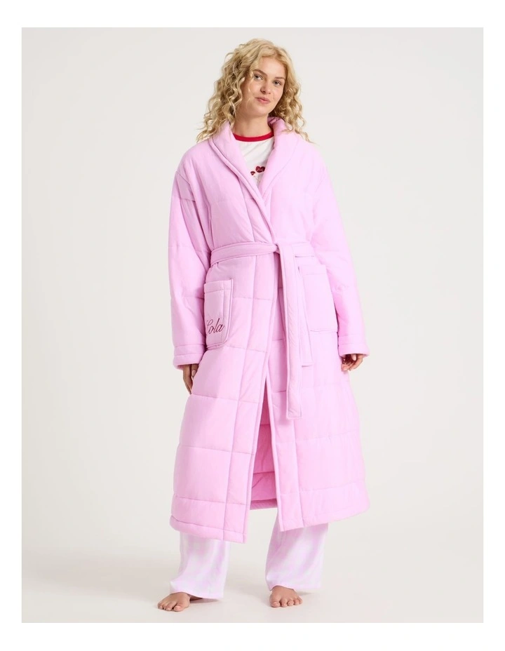 Lola Quilted Robe in Fairy Floss Pink image 4