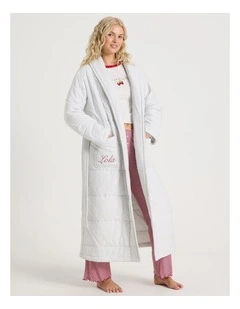 Lola Quilted Robe in Grey Marle