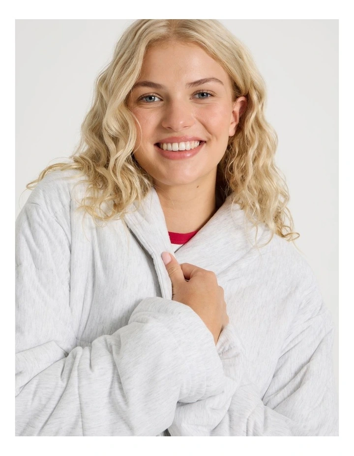 Lola Quilted Robe in Grey Marle image 7
