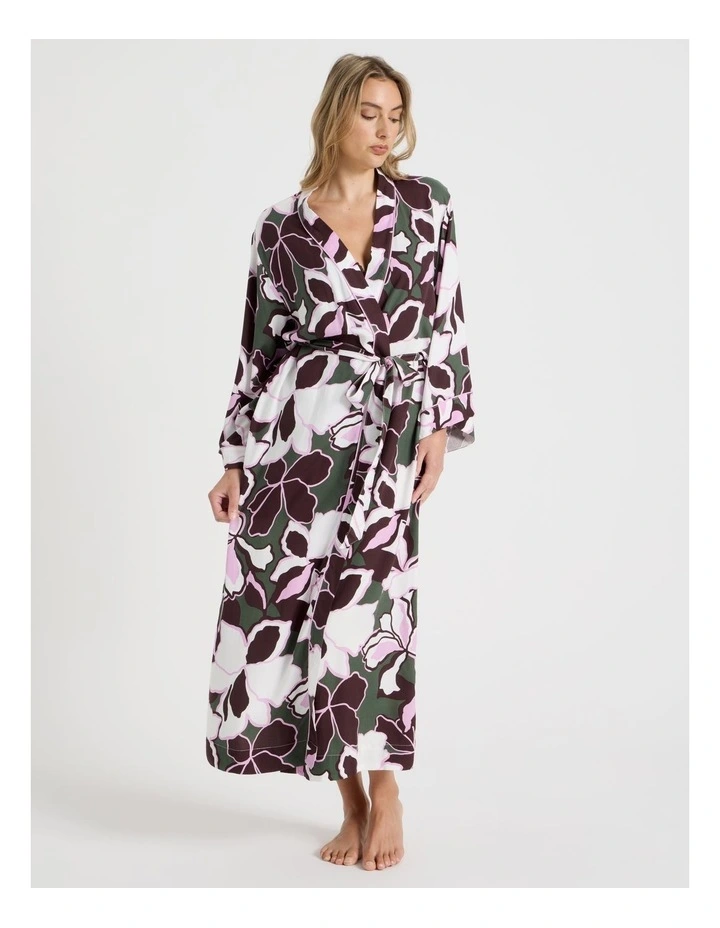 Serene Viscose Twill Long Robe in Outline Floral Print image 3