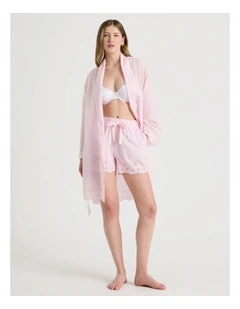 Divine Cotton Broderie Robe in Soft Pink