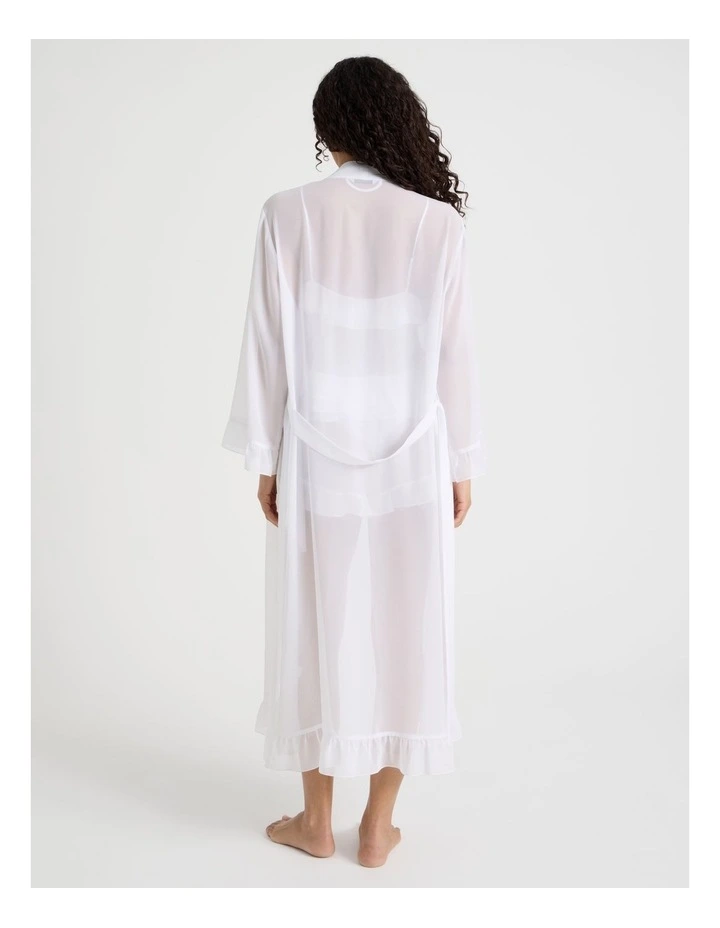 The Vow Chiffon Sheer Frill Robe in Ivory image 5