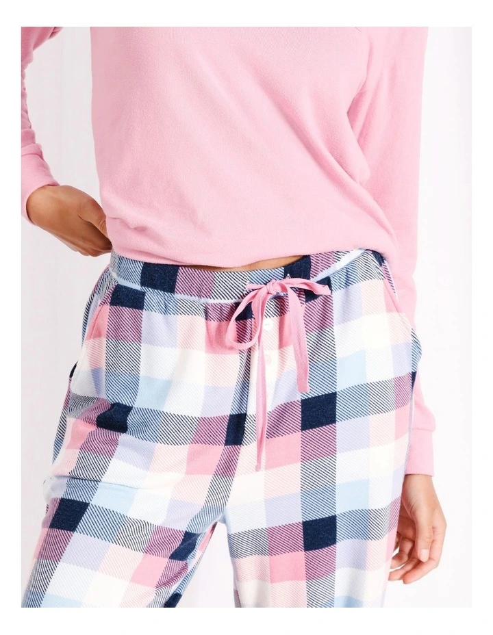 Supersoft Cuffed Pant in Blue and Pink image 4