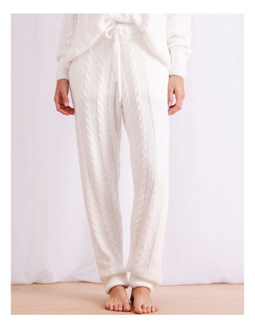 Cosy Cable Cuffed Pant in Ivory