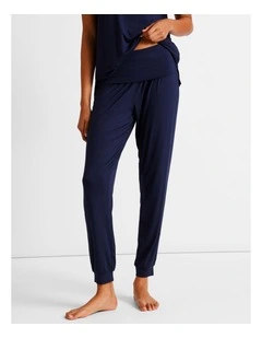 Pure Comfort Rollover Cuffed Pant in Navy