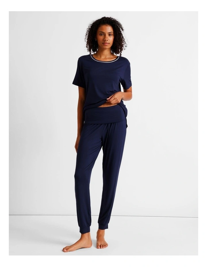 Pure Comfort Rollover Cuffed Pant in Navy image 2