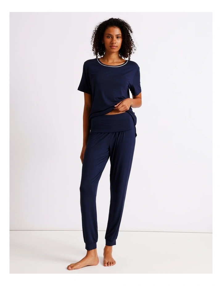 Pure Comfort Rollover Cuffed Pant in Navy image 2