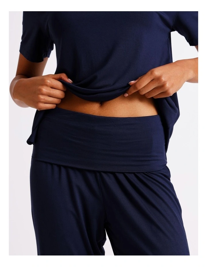 Pure Comfort Rollover Cuffed Pant in Navy image 3