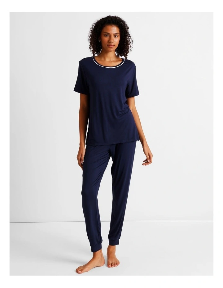 Pure Comfort Rollover Cuffed Pant in Navy image 5